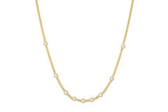  Melodic Poet - Necklaces with stone - Silver / 14kt GP - Zirconia - 45cm